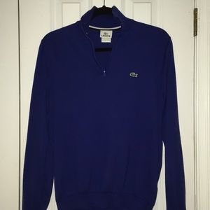 Lacoste cobalt blue quarter zip sweater